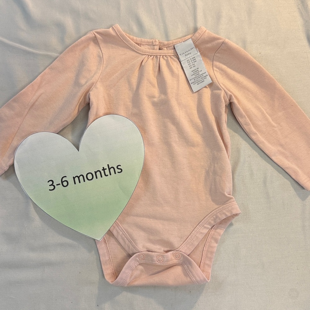 Tahari - long sleeve onesie top/shirt. Size 3-6 months